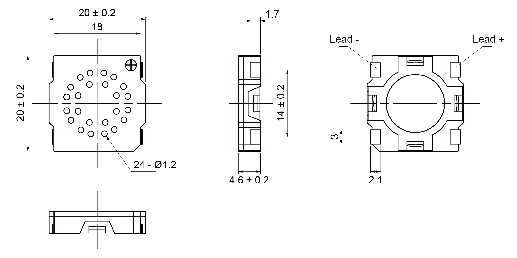 OSR2020S-4.5A0.8W8A-D Mechanical Drawing